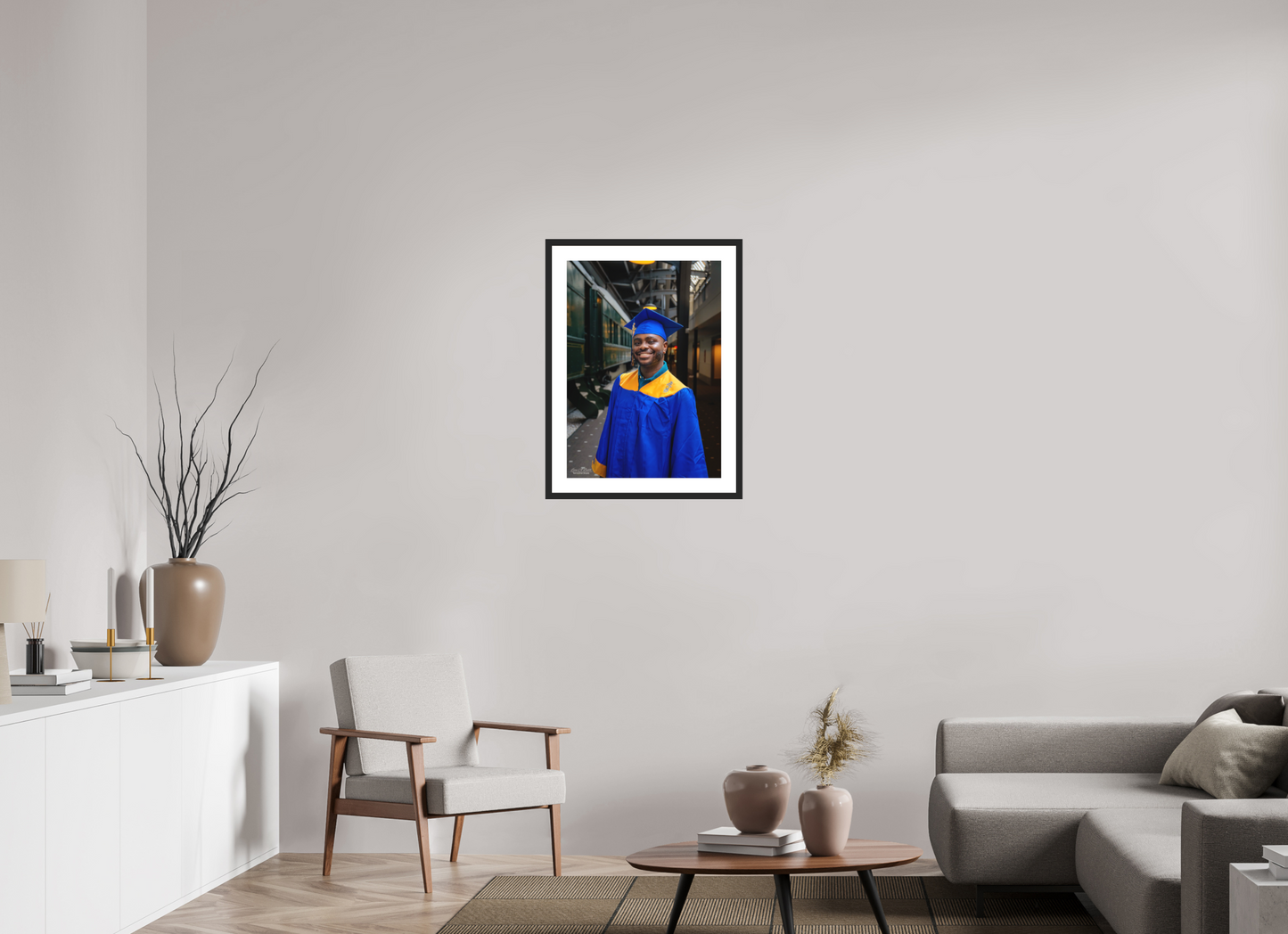 20 x 28″, Classic Black Matte Wood Frame (15B) Joseph’s High School Graduation