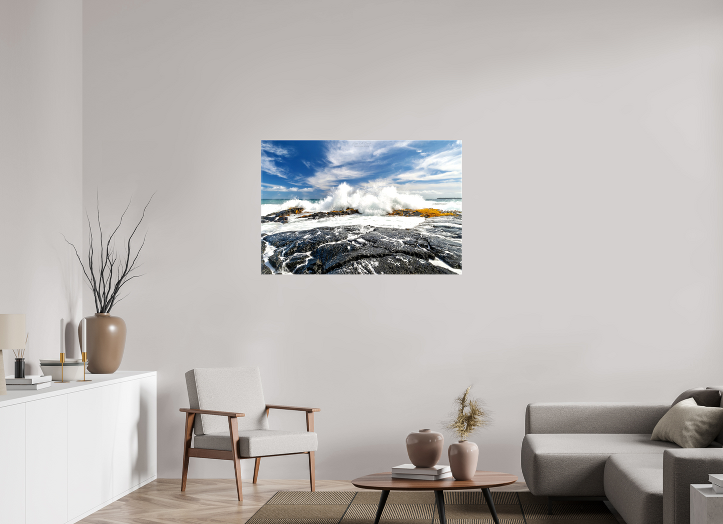 45 x 30″, Glossy Canvas Stretcher Frame with Mirrored Edges (04D) Impact on the Rocks