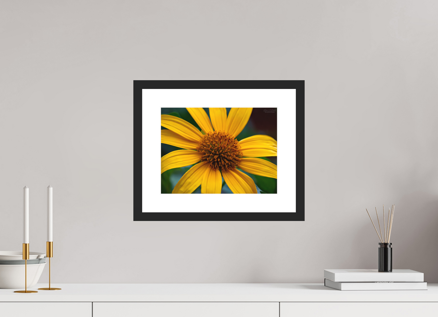 12 x 9″, Standard Black Matte Wood Frame (07A) Radiance