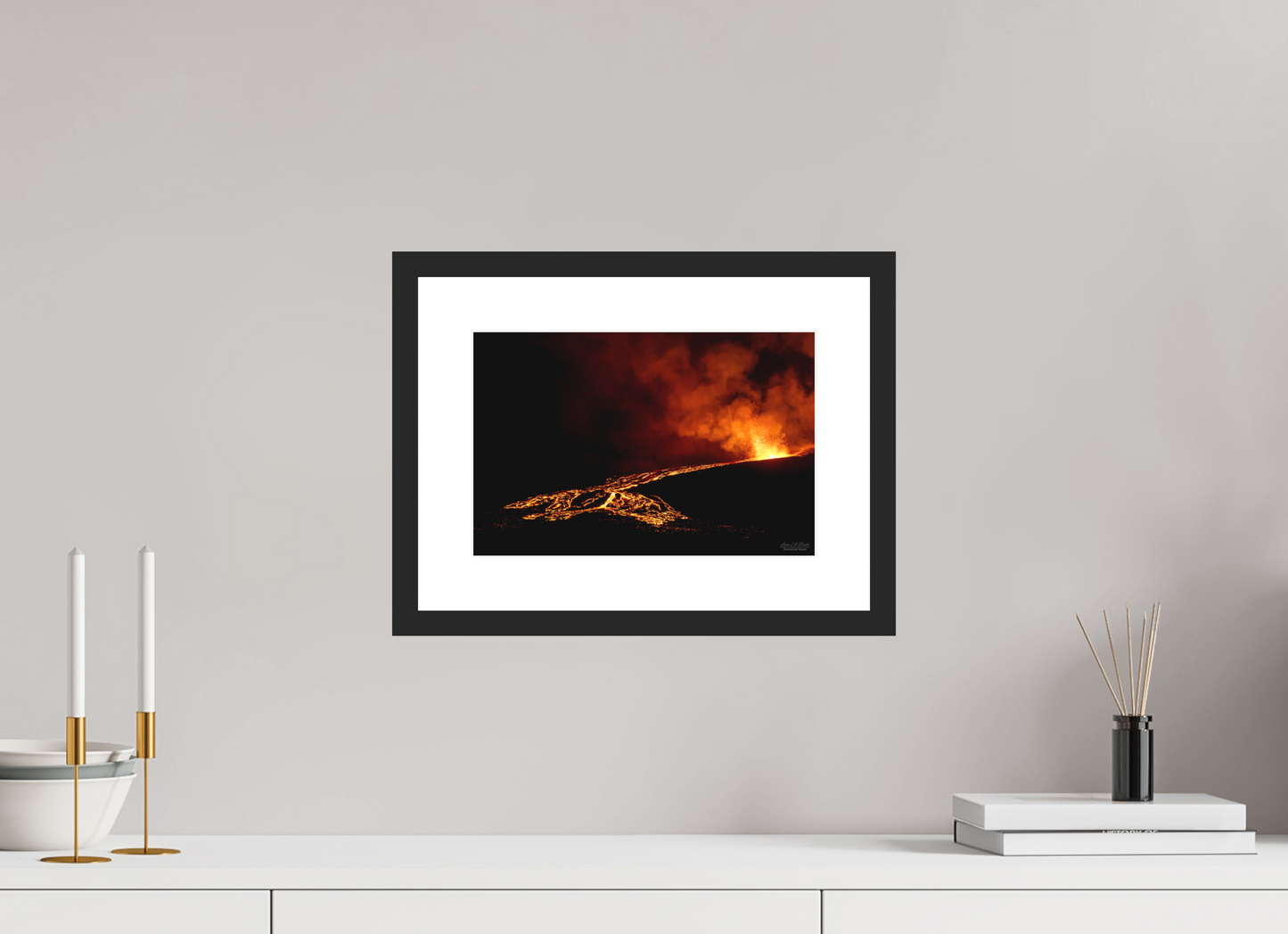 12 x 8″, Classic Black Matte Wood Frame Flux of Flame