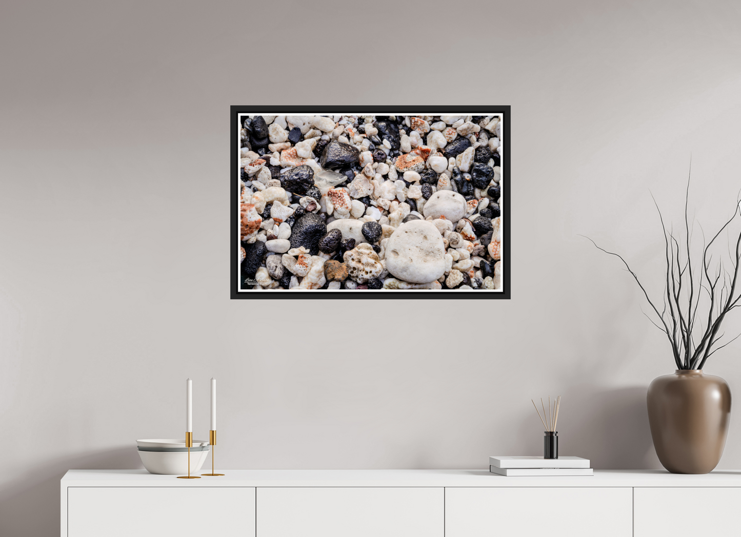 30 x 20″, Black Matte Floater Frame with Acrylic Glass (06C) Beach Bliss