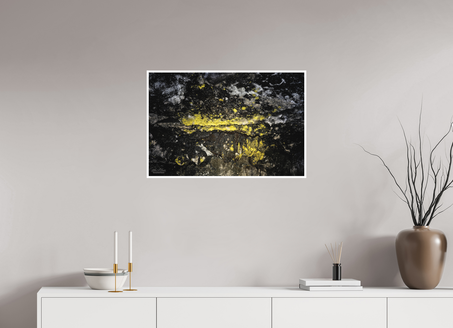 30 x 20″, Print with Matte Lamination Luminous veins of the Kaūmana caves 1