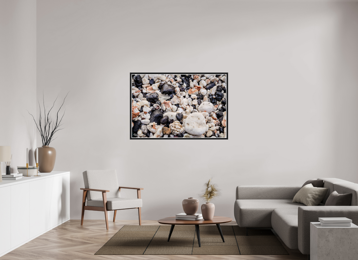 54 x 36″, Black Matte Floater Frame with Acrylic Glass (06C) Beach Bliss