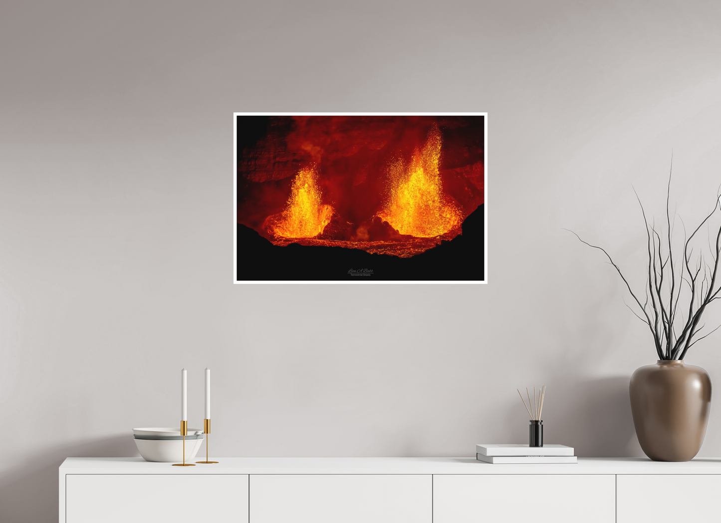 30 x 20″, Photo Print with Matte Lamination (03C) Twin Flames at Kilauea