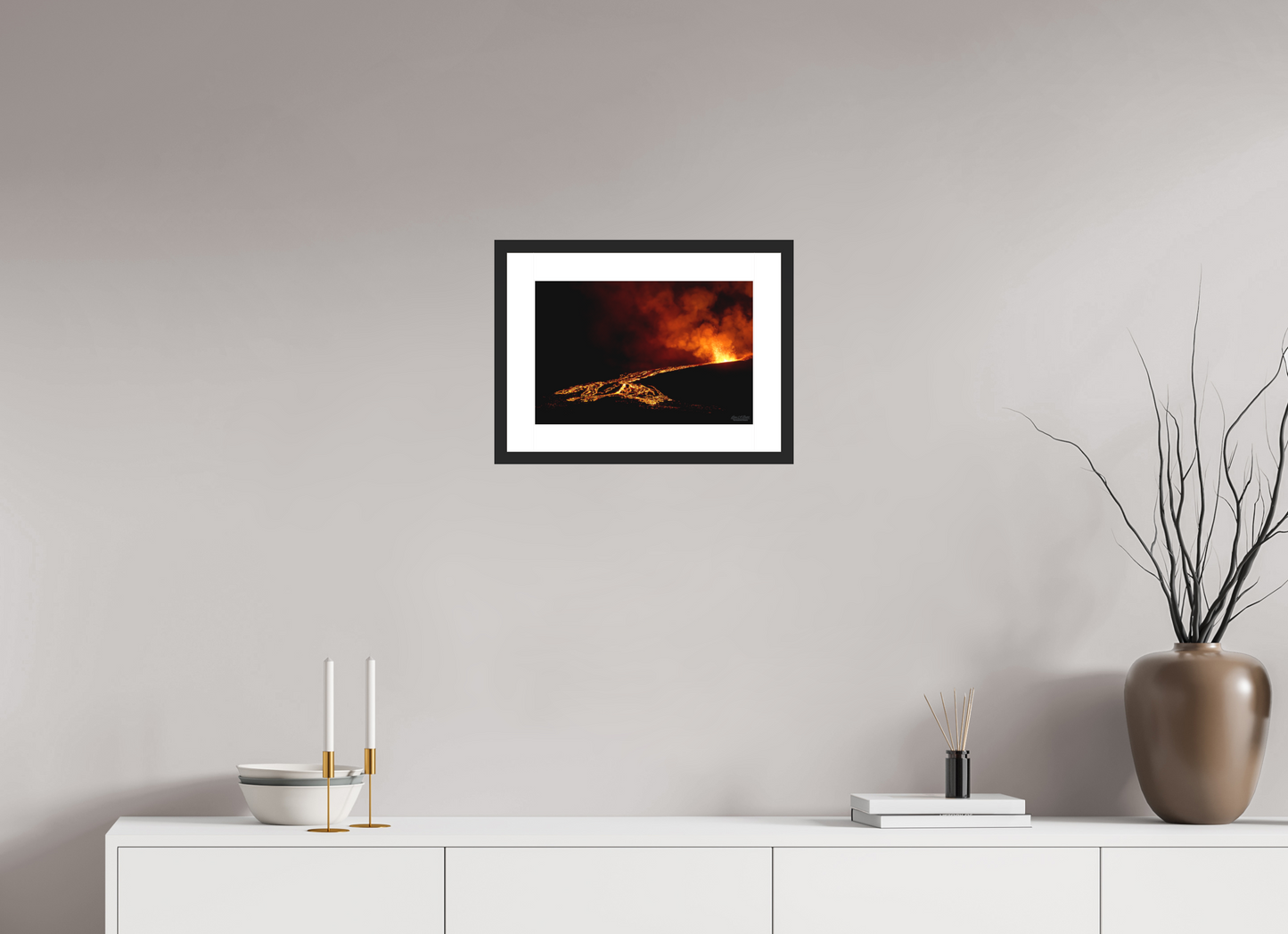 15 x 10″, Classic Black Matte Wood Frame Flux of Flame