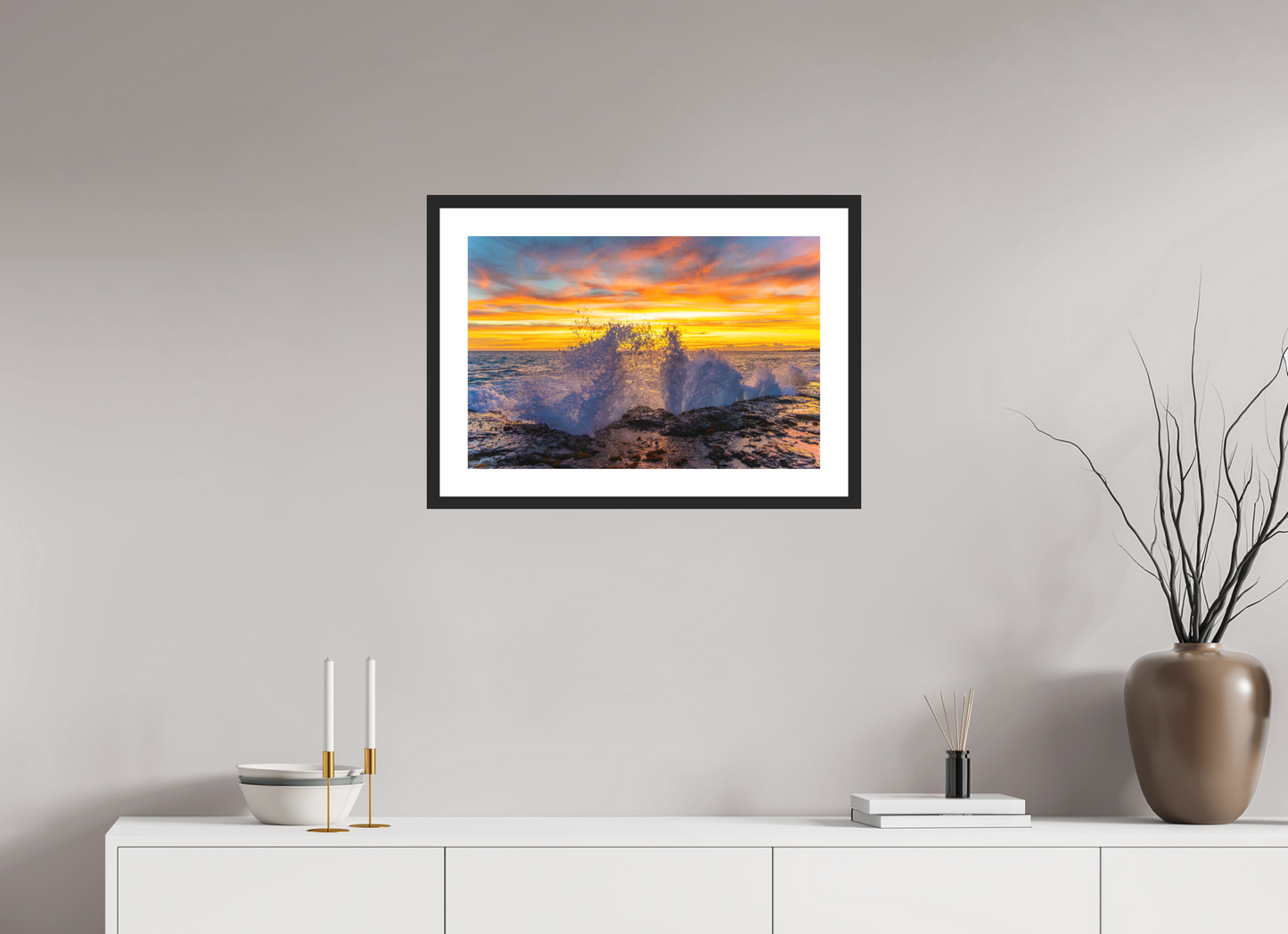 24 x 16″, Standard Black Matte Wood Frame (05B) Shoreline Ballet