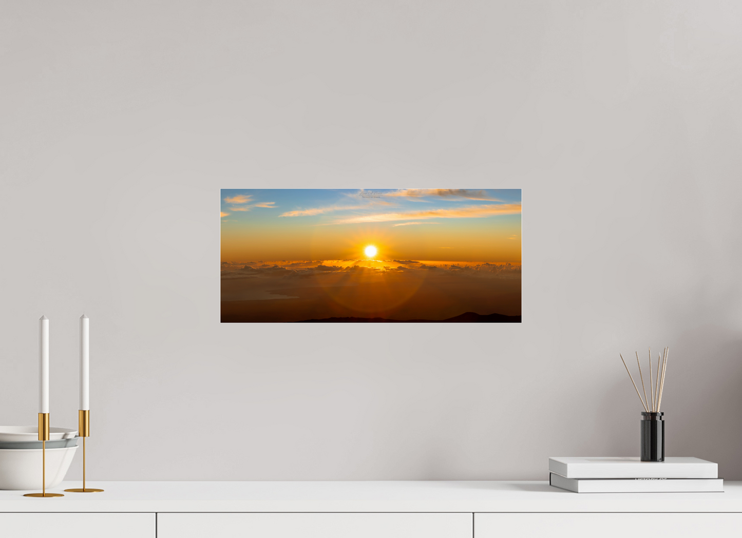 18 x 8″, Photo Print Under Acrylic Glass (02F) First Light Over Hilo