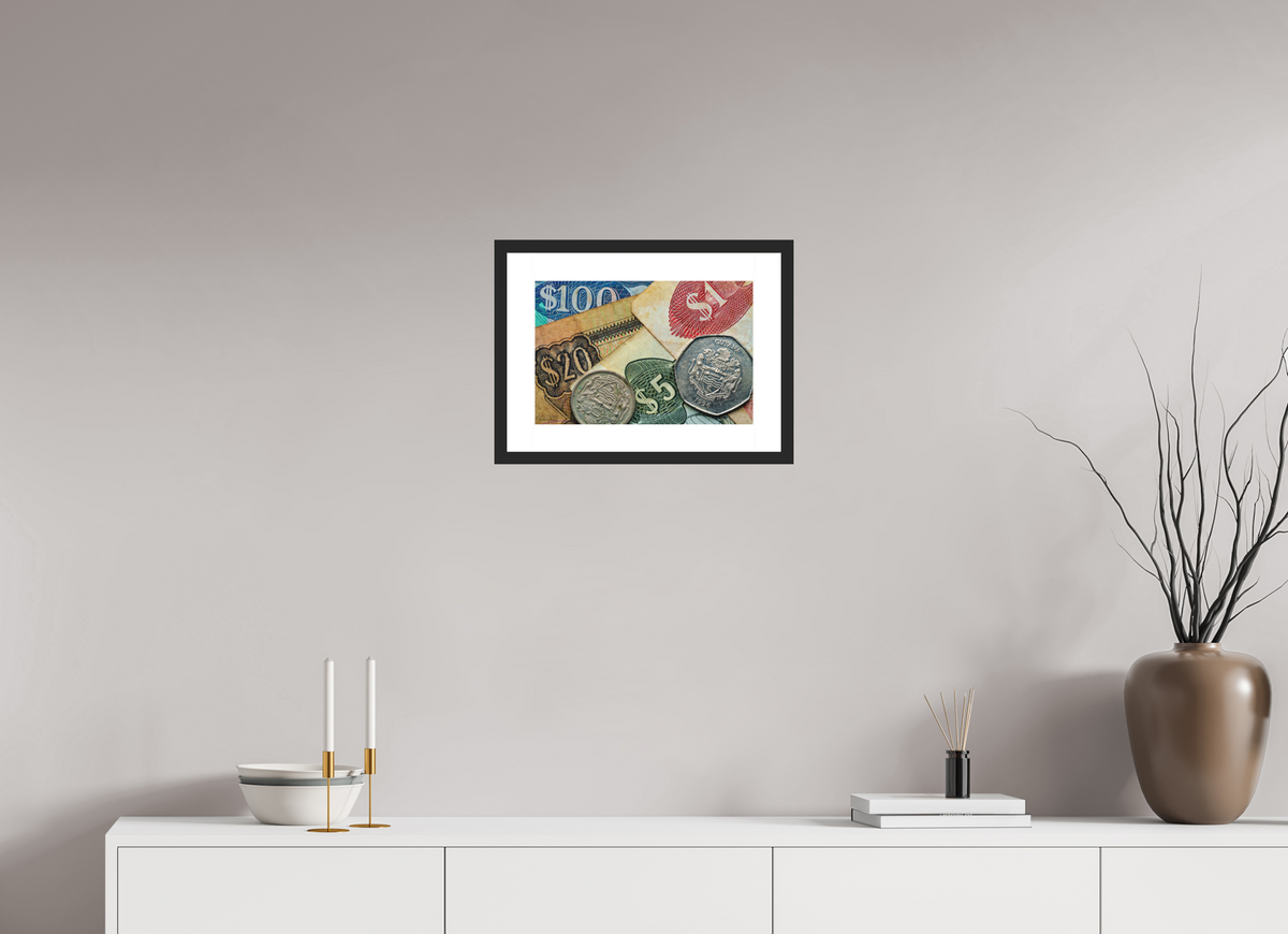 15 x 10″, Classic Black Matte Wood Frame Currency and Culture