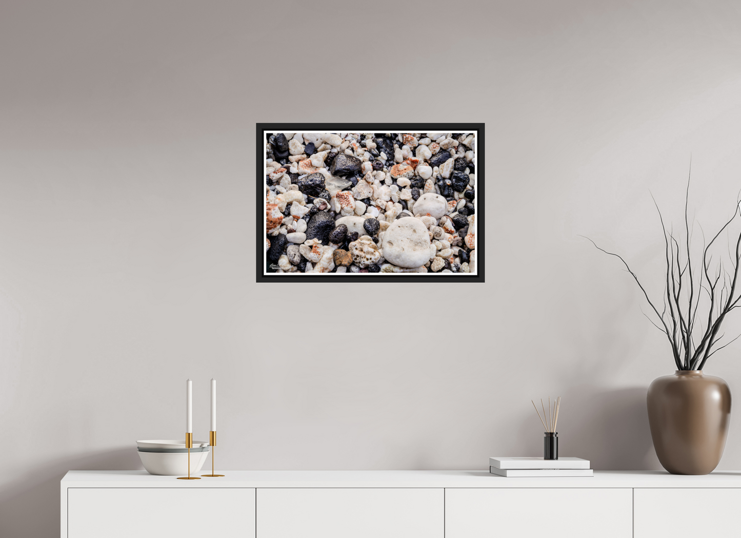 24 x 16″, Black Matte Floater Frame with Acrylic Glass (06C) Beach Bliss