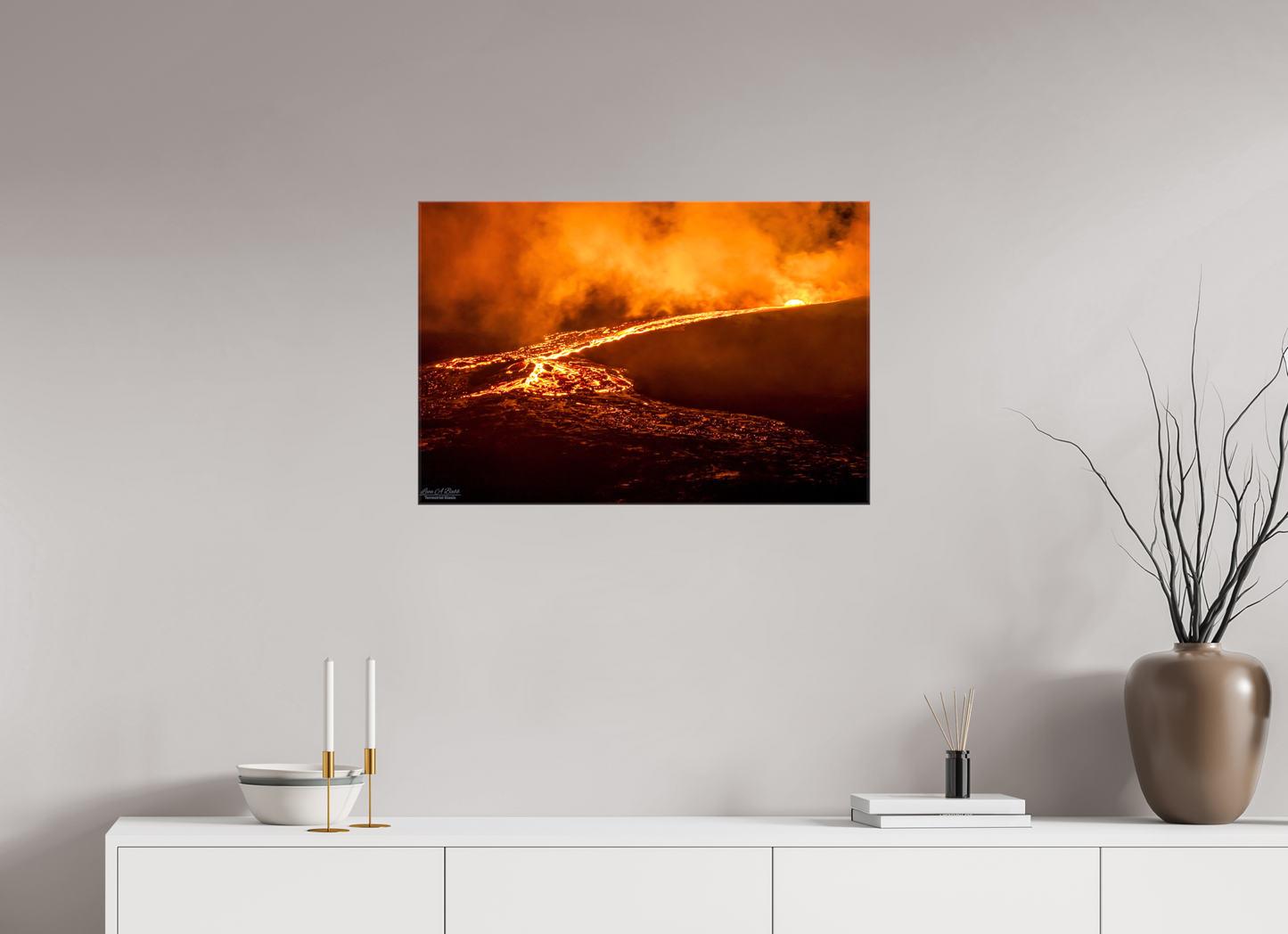 30 x 20″, Glossy Canvas Stretcher Frame with Mirrored Edges Nightflow
