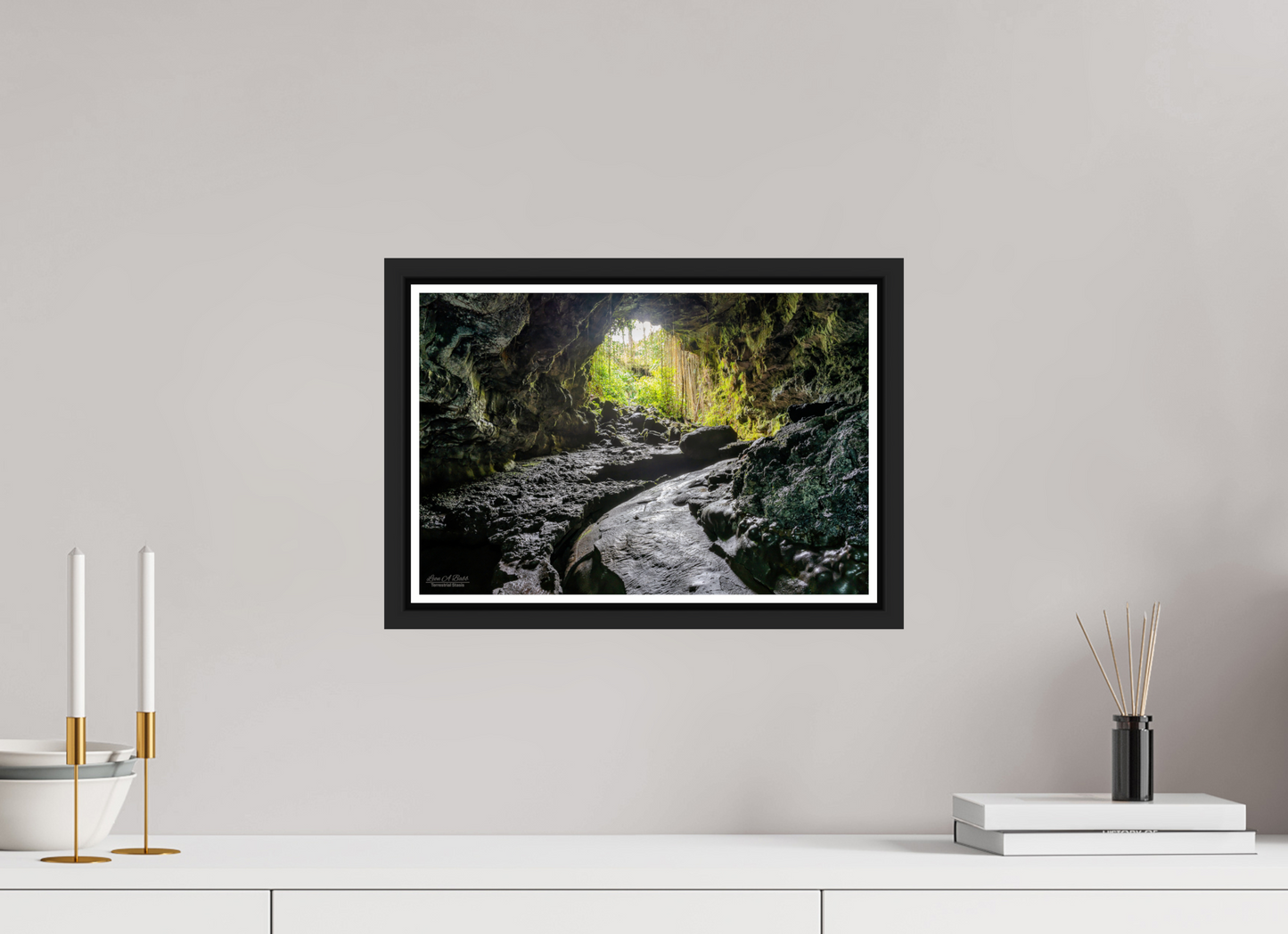 15 x 10″, Black Matte Floater Frame with Acrylic Glass Journey's End