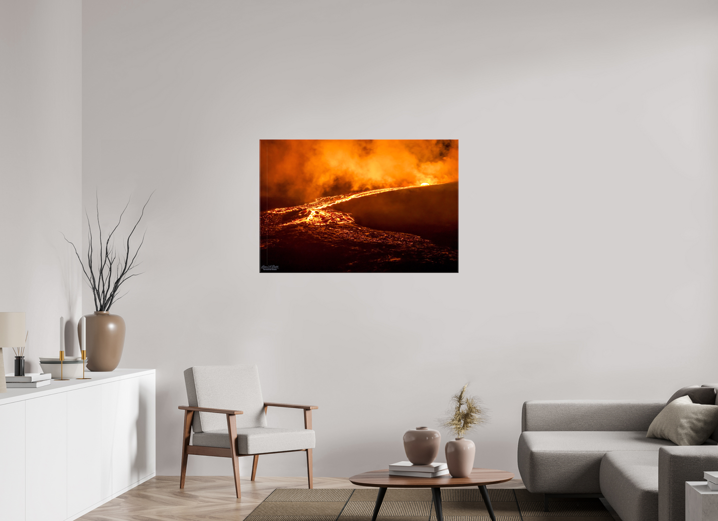 45 x 30″, Glossy Canvas Stretcher Frame with Mirrored Edges Nightflow