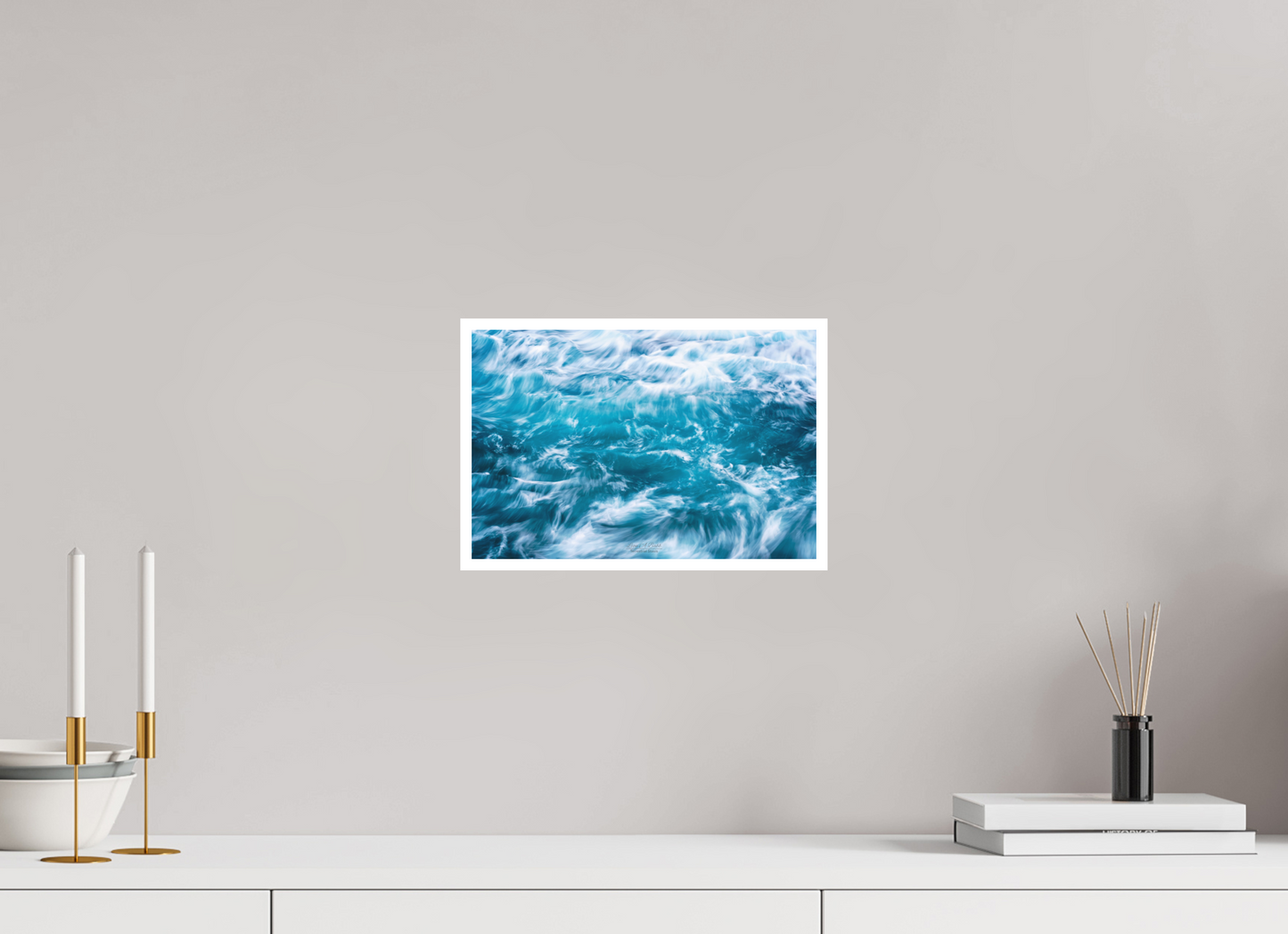 12 x 8″, Photo Print with Matte Lamination (06B) Blue Waves