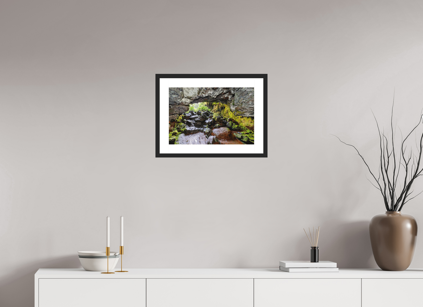 17.8 x 12″, Classic Black Matte Wood Frame Threshold of Adventure