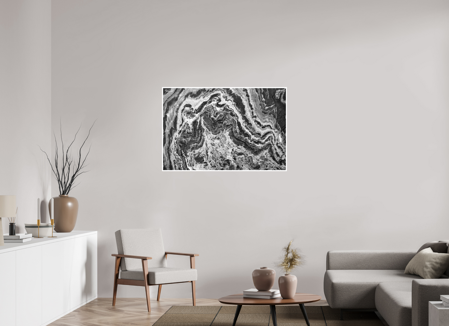 45 x 30″, Print with Matte Lamination Liquid Marble