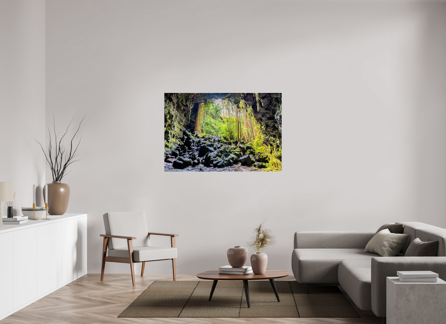 54 x 36″, Glossy Canvas Stretcher Frame with Mirrored Edges Veil of Solitude 1
