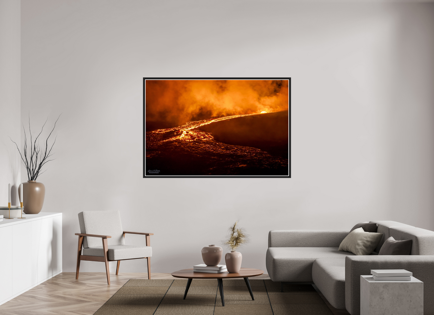 66 x 44″, Black Matte Floater Frame with Acrylic Glass Nightflow