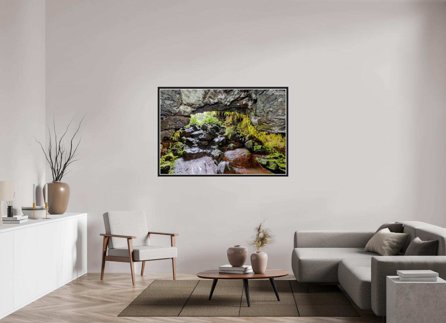 57.8 x 39″, Black Matte Floater Frame with Acrylic Glass Threshold of Adventure