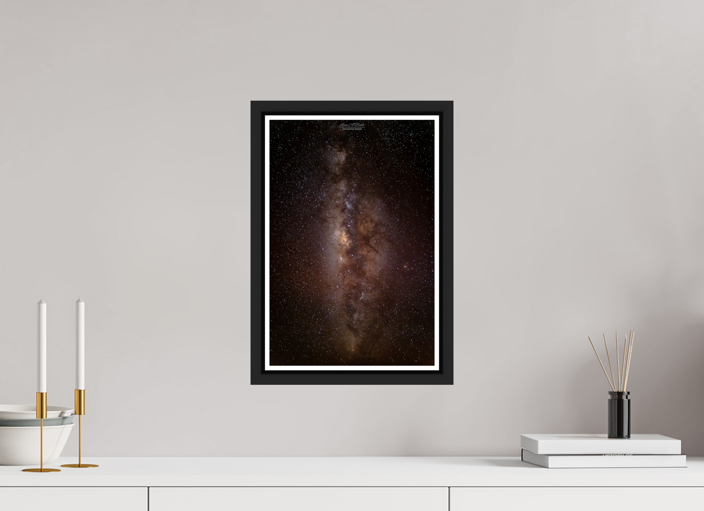 10 x 15″, Black Matte Floater Frame with Acrylic Glass (11A) Milky Way