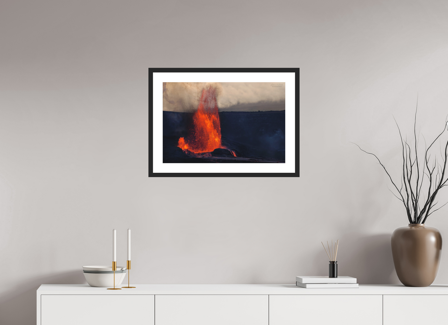 24 x 16″, Standard Black Matte Wood Frame (03D) Earth in Motion