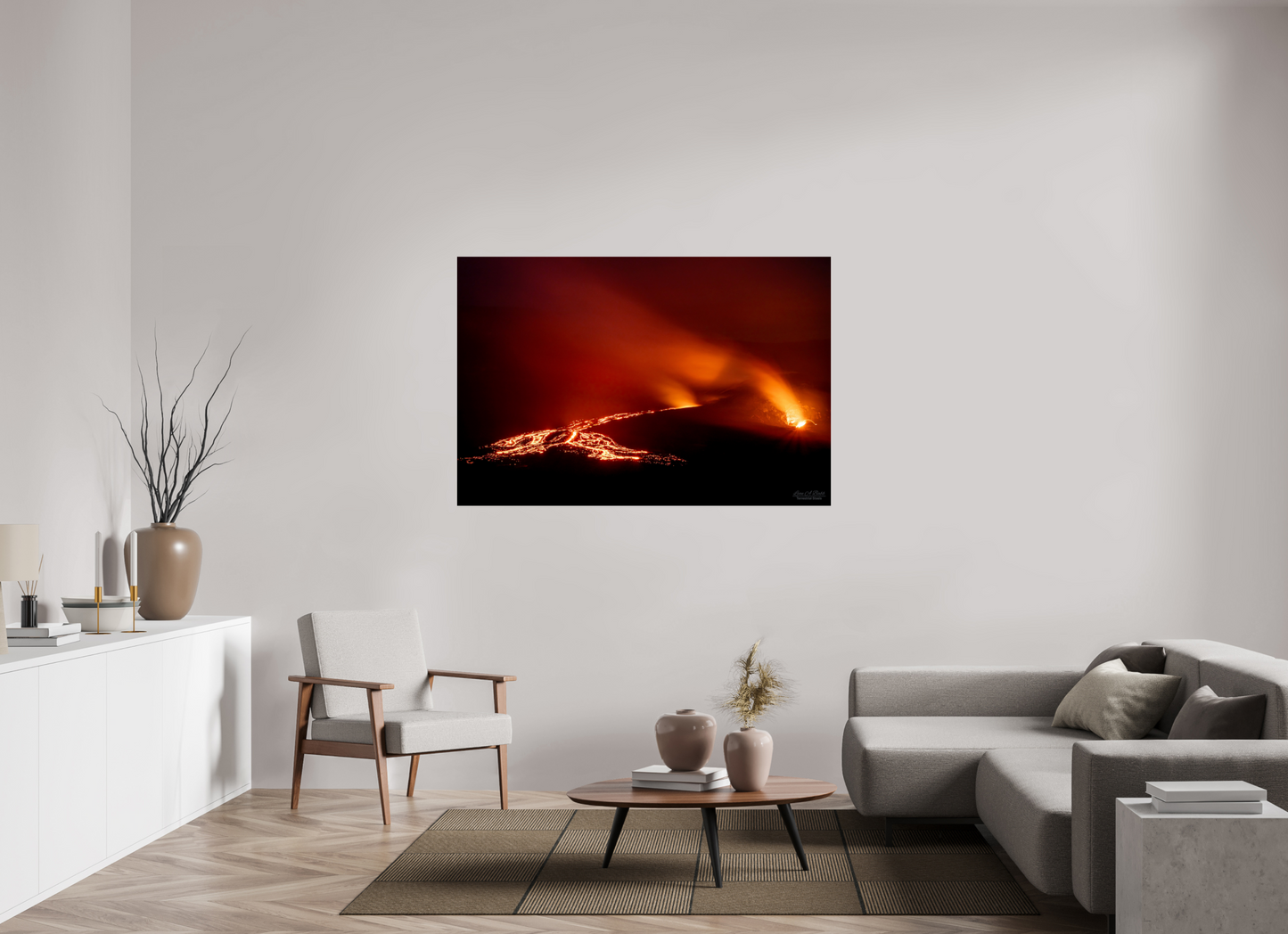 60 x 40″, Print with Aluminum Backing and Glossy Lamination Island of Fire