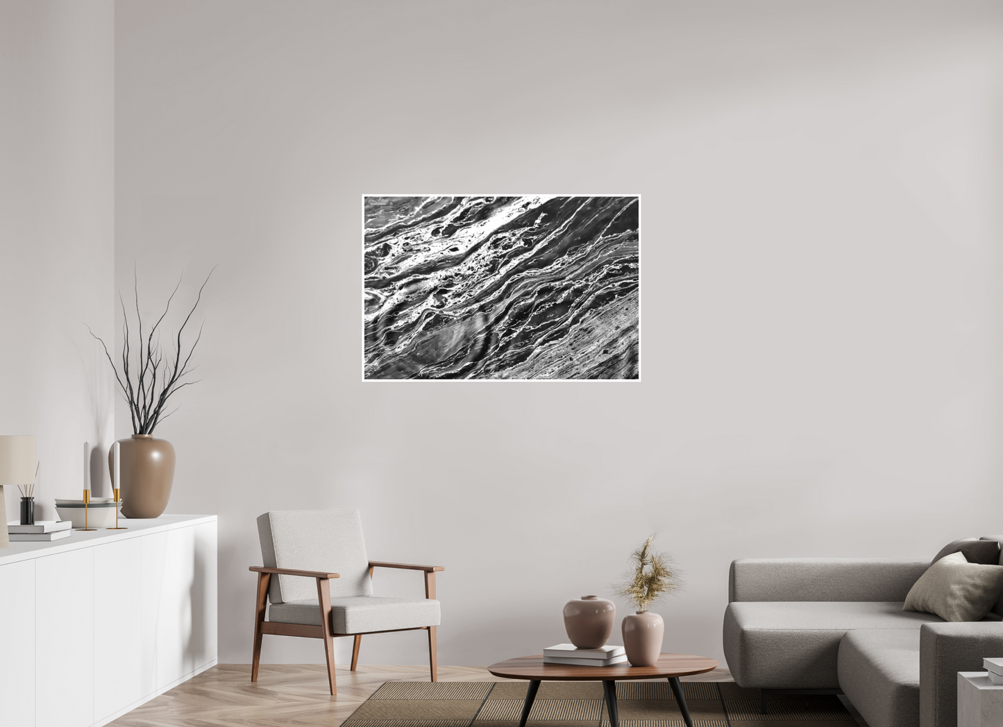 45 x 30″, Print with Matte Lamination Aqua Sculpture