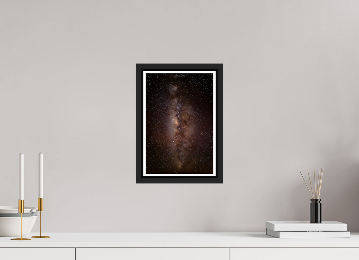 8 x 12″, Black Matte Floater Frame with Acrylic Glass (11A) Milky Way