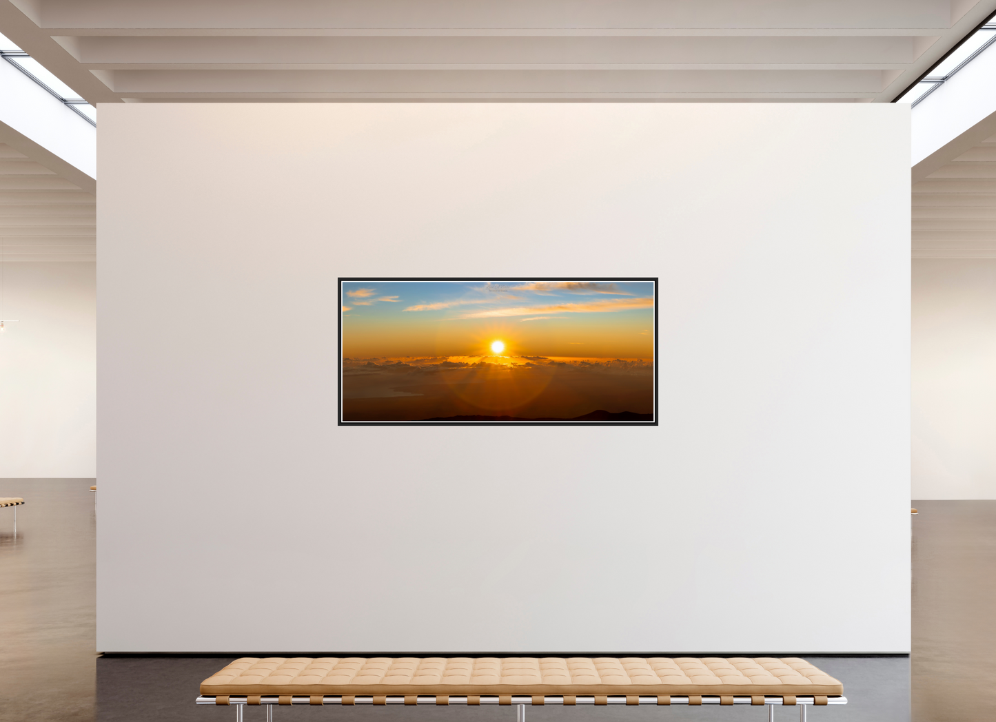 78.5 x 35″, Black Matte Floater Frame with Acrylic Glass (02F) First Light Over Hilo