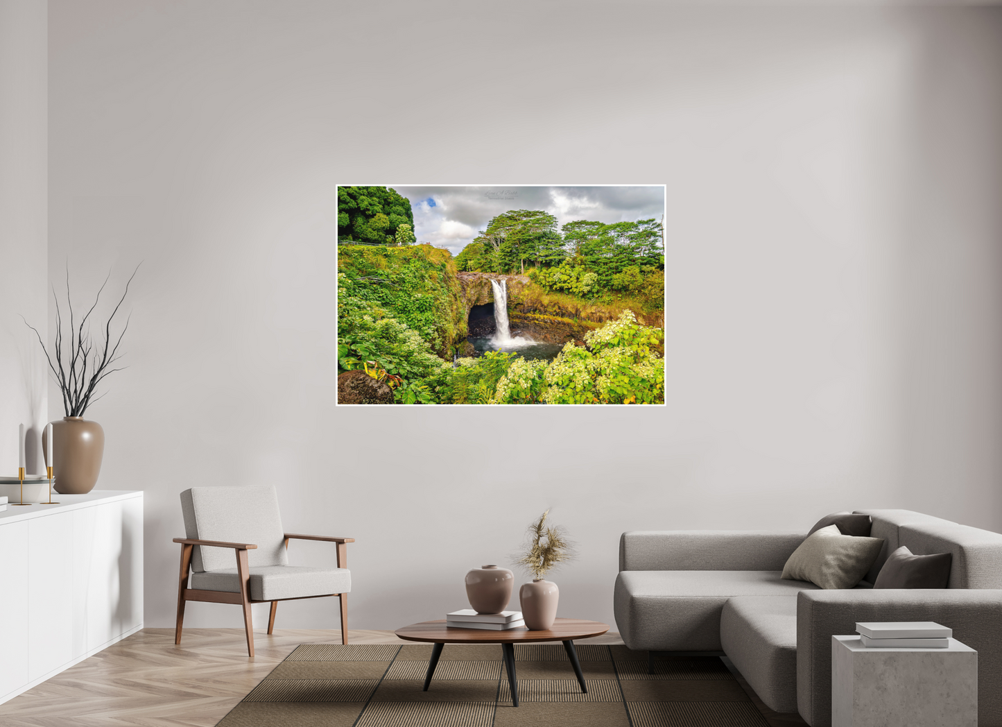 66 x 44″, Photo Print with Matte Lamination (04C) Rainbow Falls