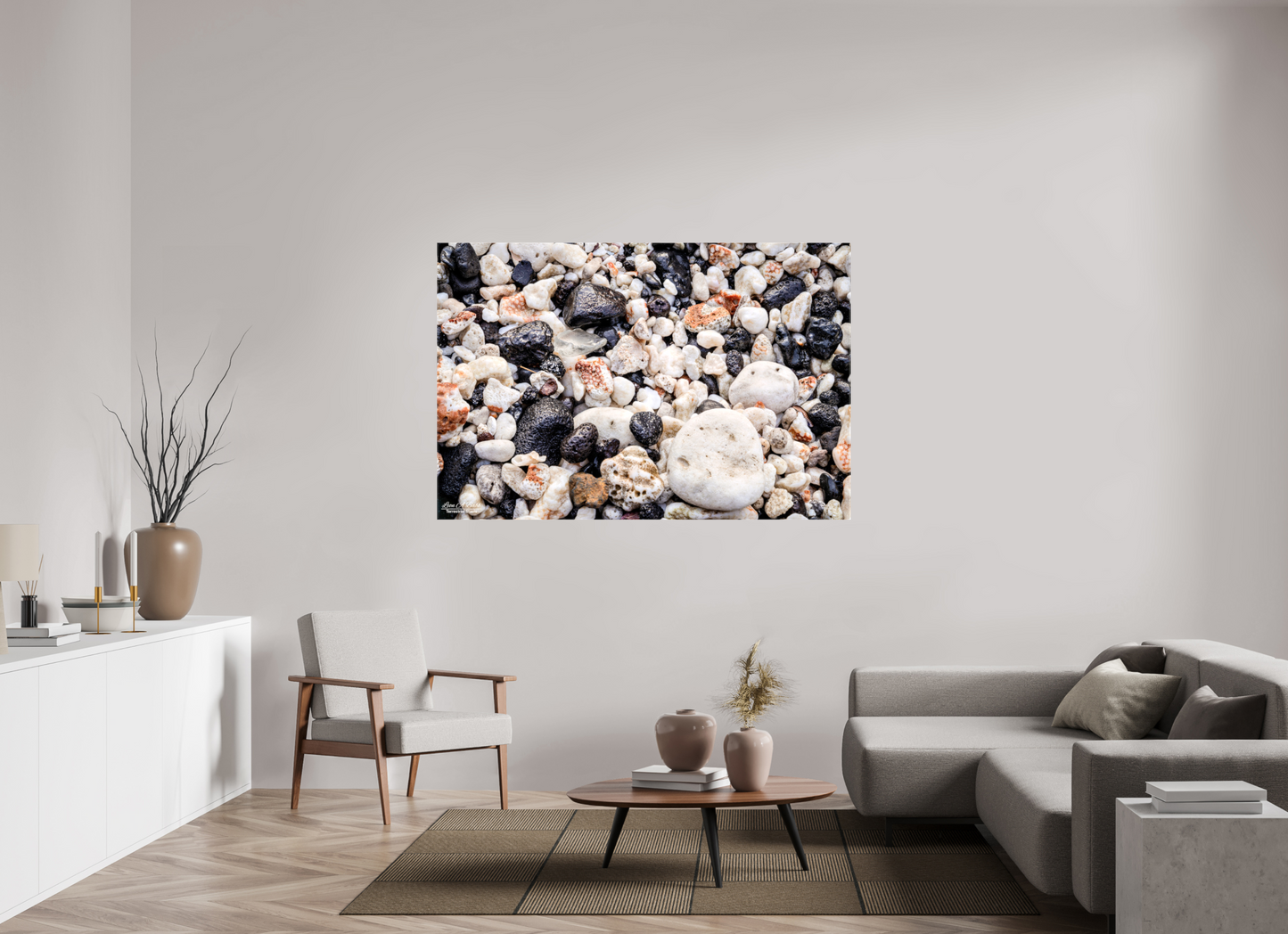 66 x 44″, Glossy Canvas Stretcher Frame with Mirrored Edges (06C) Beach Bliss