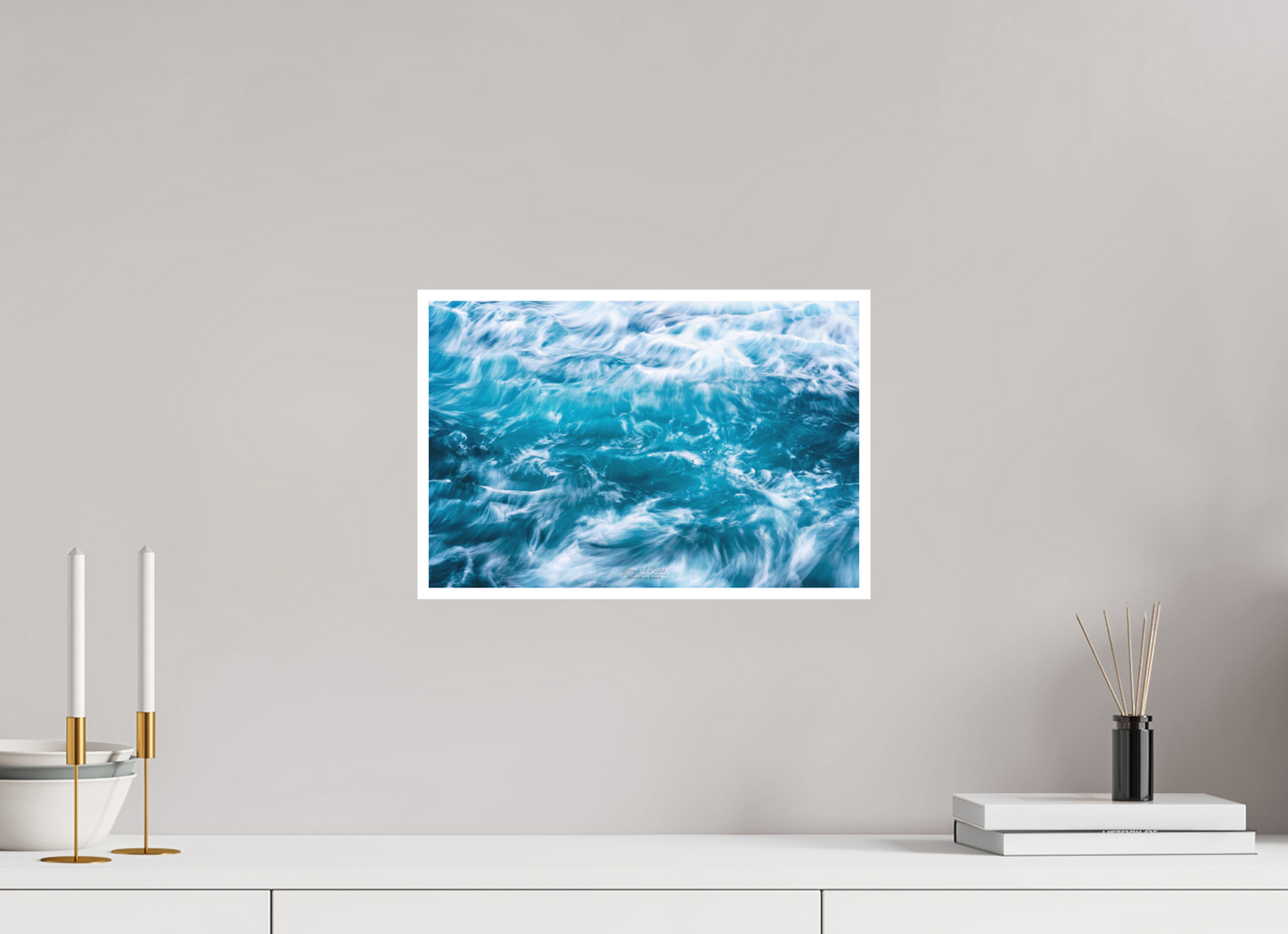 15 x 10″, Photo Print with Matte Lamination (06B) Blue Waves