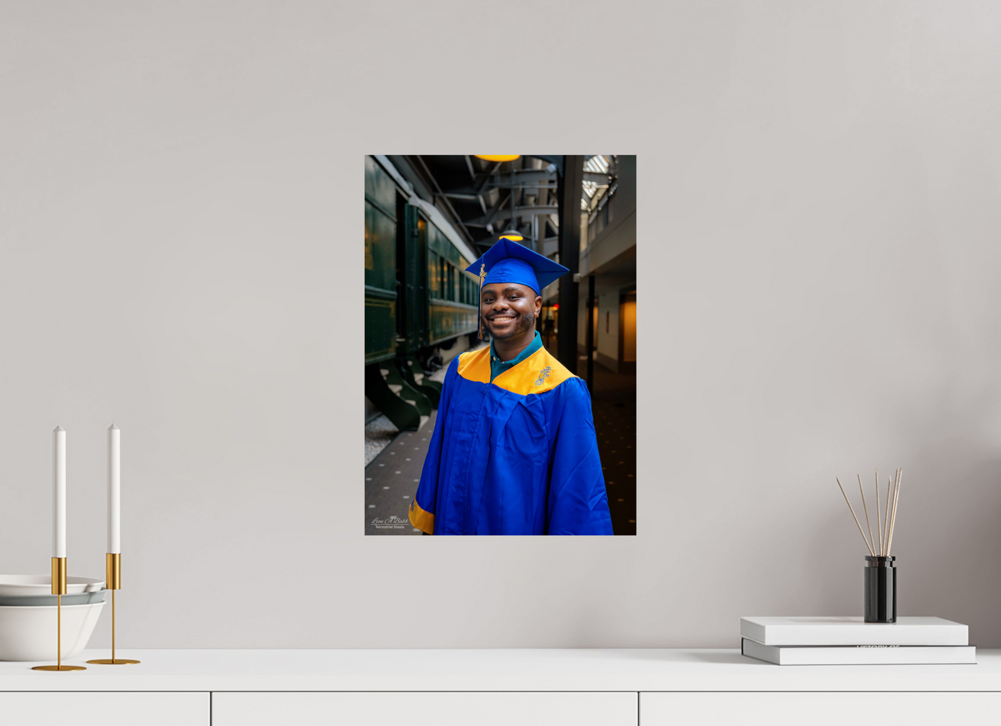 12 x 16.8″, Print with Aluminum Backing and Glossy Lamination (15B) Joseph’s High School Graduation