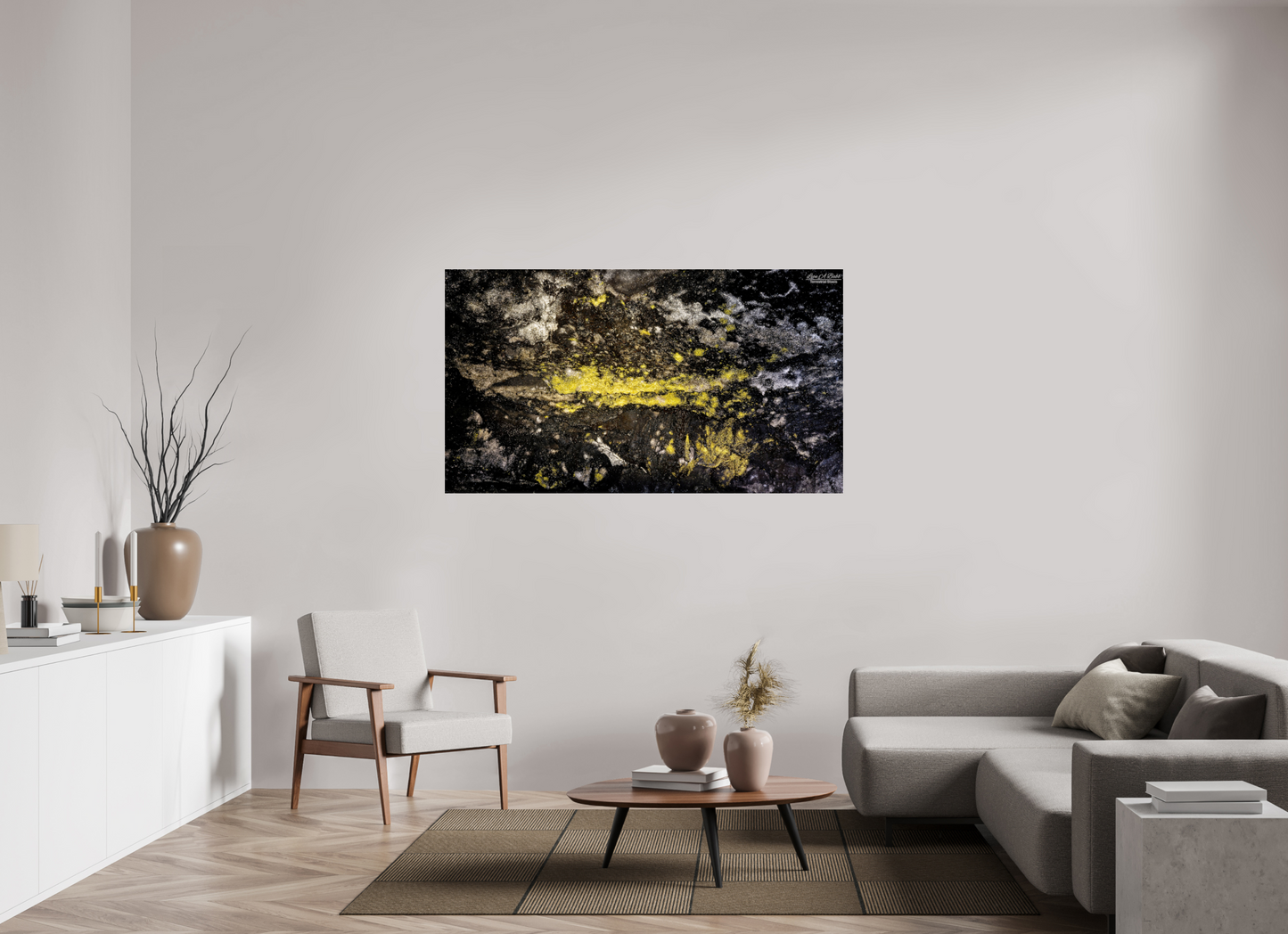 64 x 36″, Photo Print Under Acrylic Glass (10B) Luminous veins of the Kaūmana caves 2