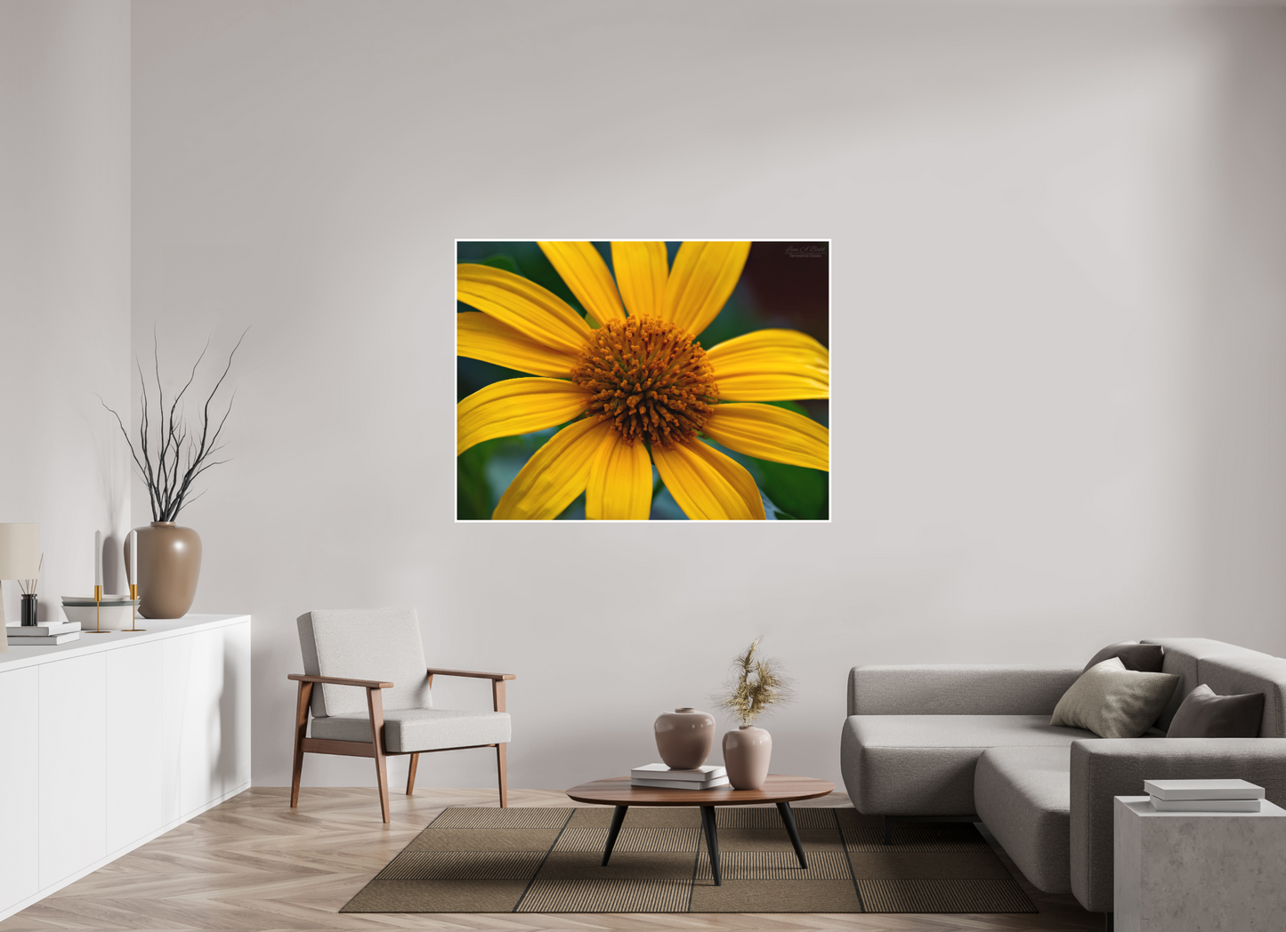 60 x 45″, Photo Print with Matte Lamination (07A) Yellow Flower