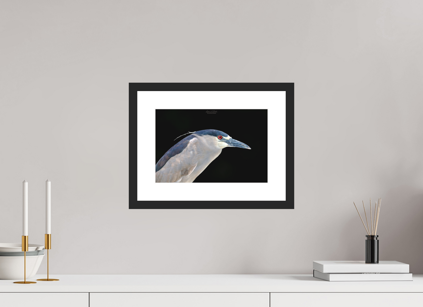 12 x 8″, Standard Black Matte Wood Frame (08B) Silent Watcher