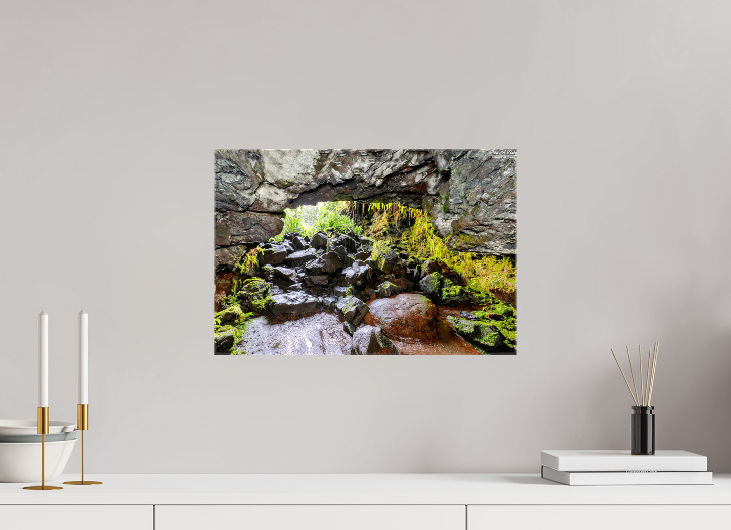 17.8 x 12″, Glossy Canvas Stretcher Frame with Mirrored Edges Threshold of Adventure