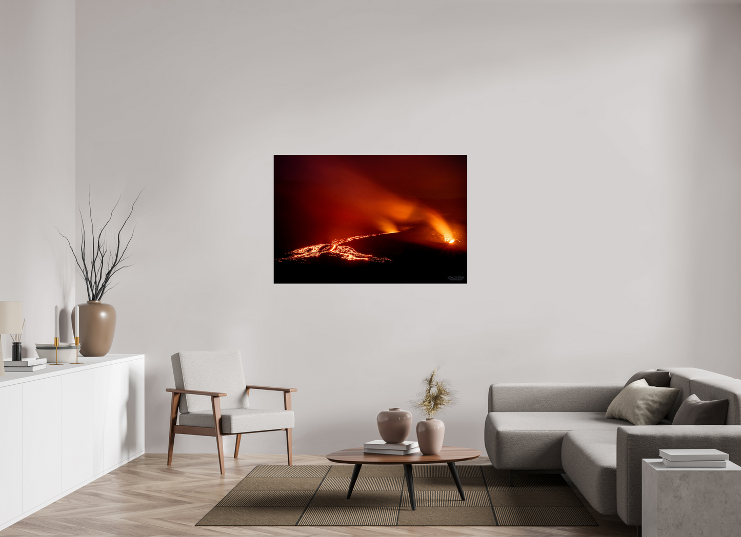 54 x 36″, Photo Print Under Acrylic Glass Island of Fire