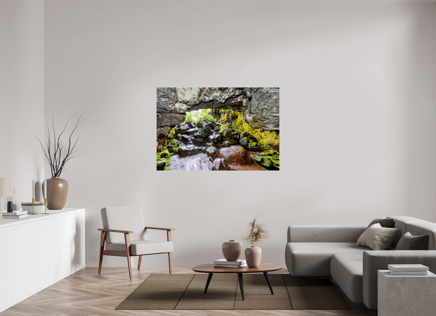 57.8 x 39″, Glossy Canvas Stretcher Frame with Mirrored Edges Threshold of Adventure