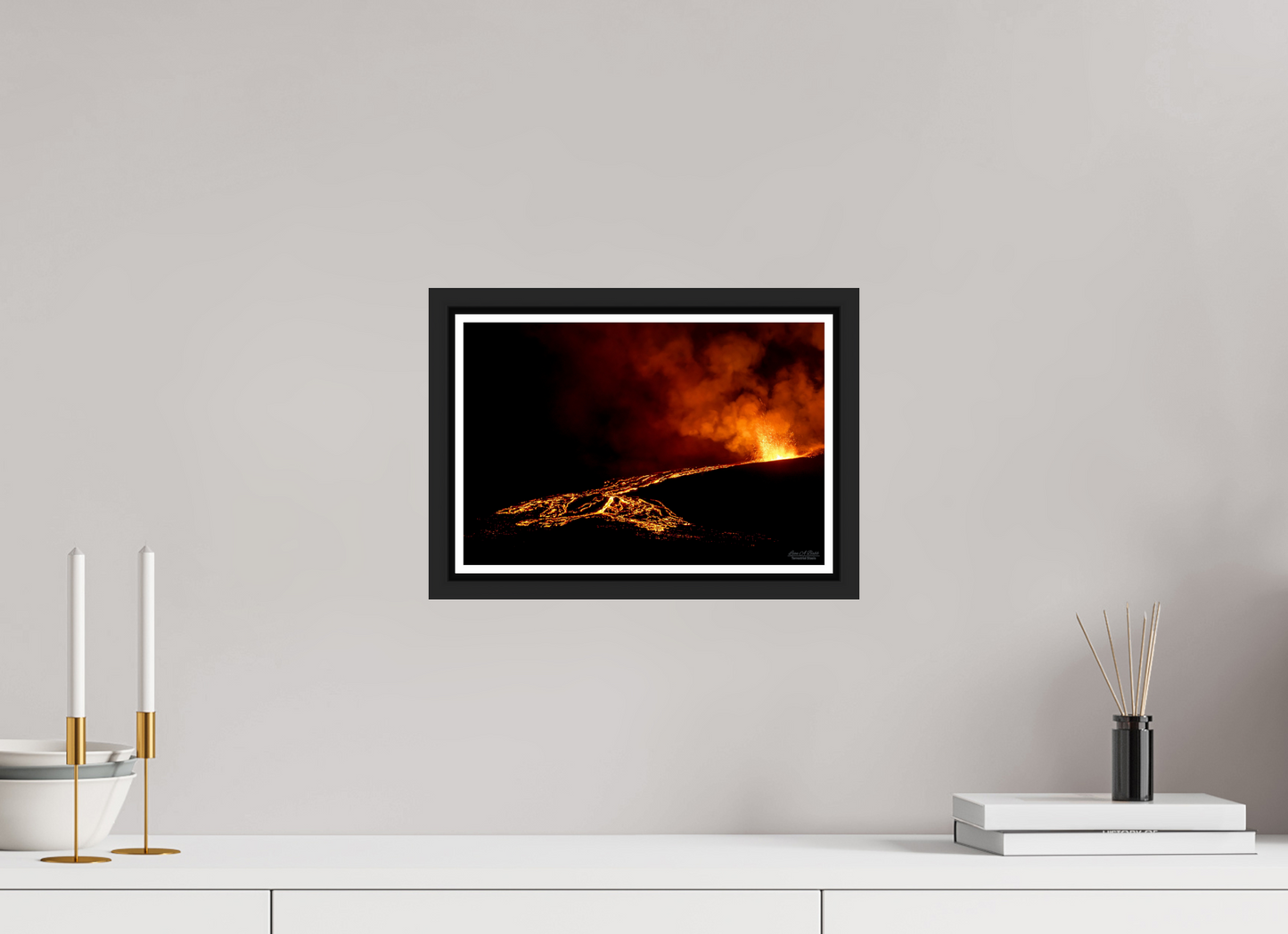 12 x 8″, Black Matte Floater Frame with Acrylic Glass Flux of Flame
