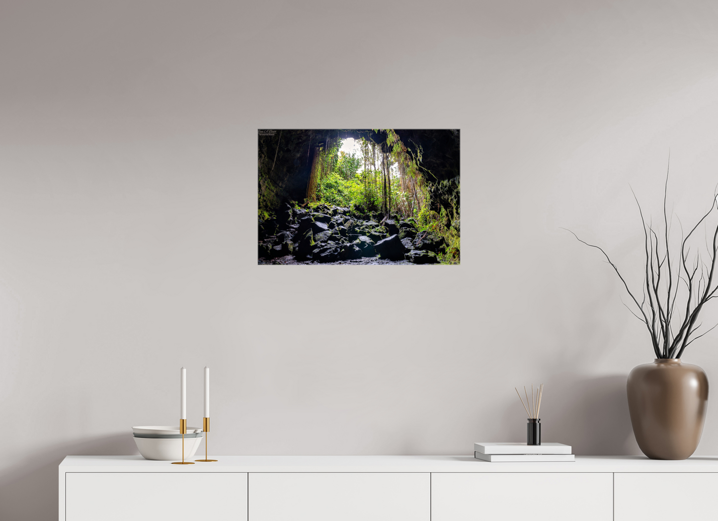 24 x 16″, Glossy Canvas Stretcher Frame with Mirrored Edges (10F) At the Cave's Edge