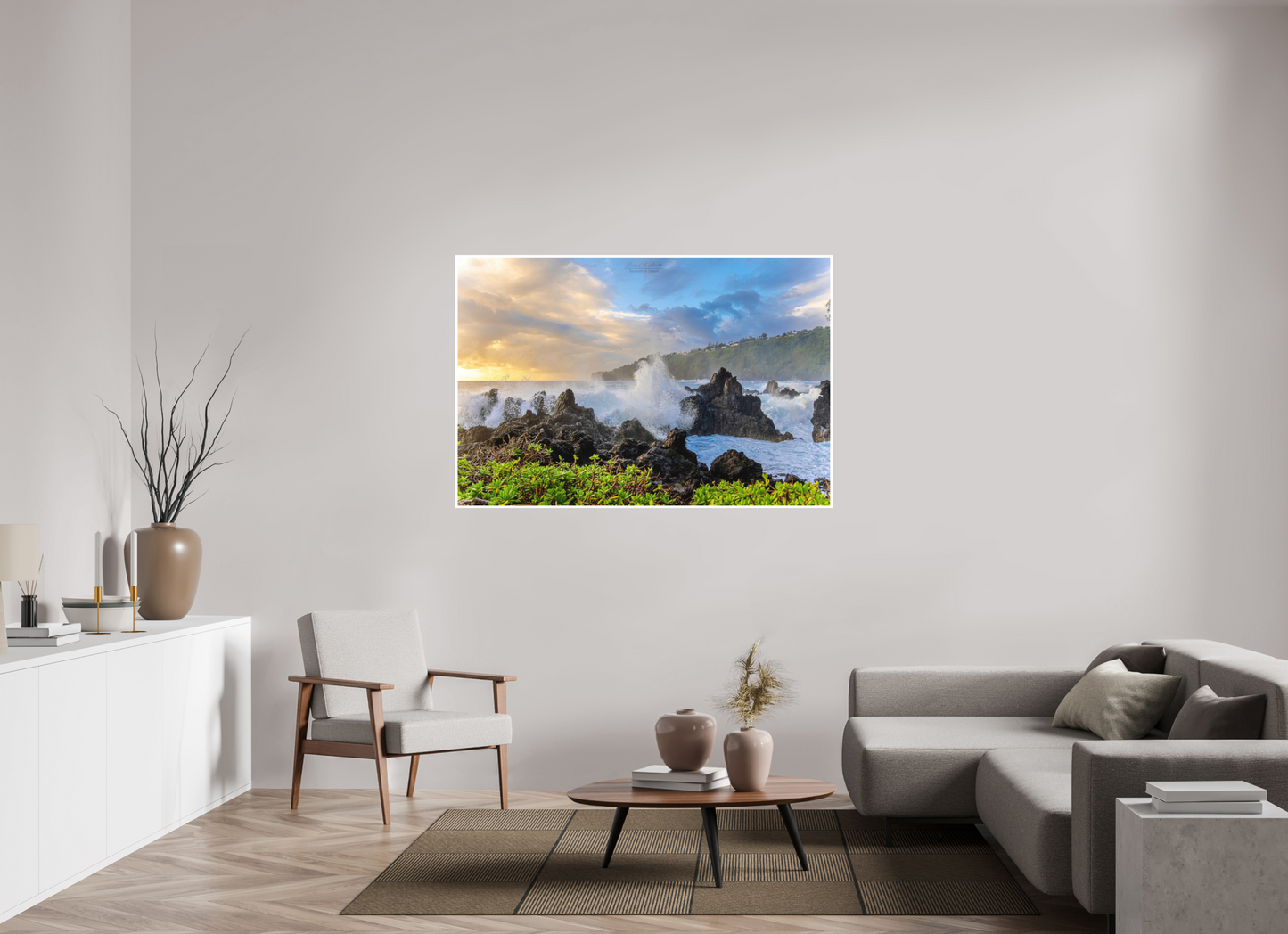60 x 40″, Photo Print with Matte Lamination (04A) Big Waves at the Coast