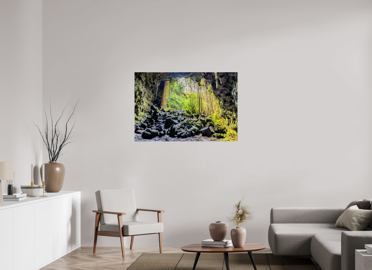 45 x 30″, Glossy Canvas Stretcher Frame with Mirrored Edges Veil of Solitude 1
