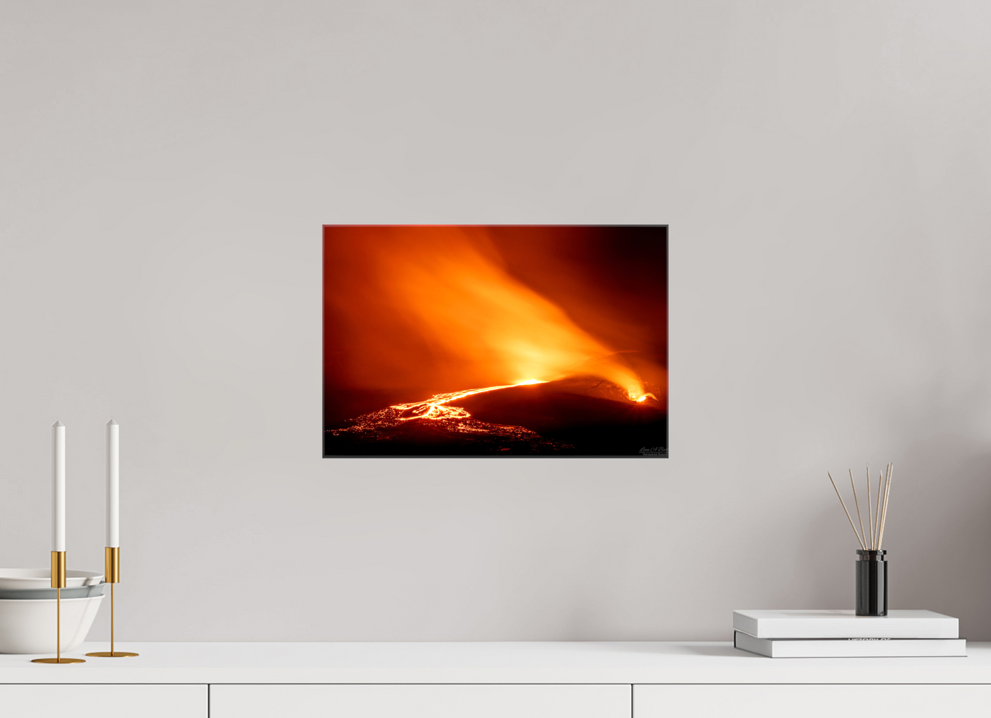 15 x 10″, Glossy Canvas Stretcher Frame with Mirrored Edges Kīlauea Nights