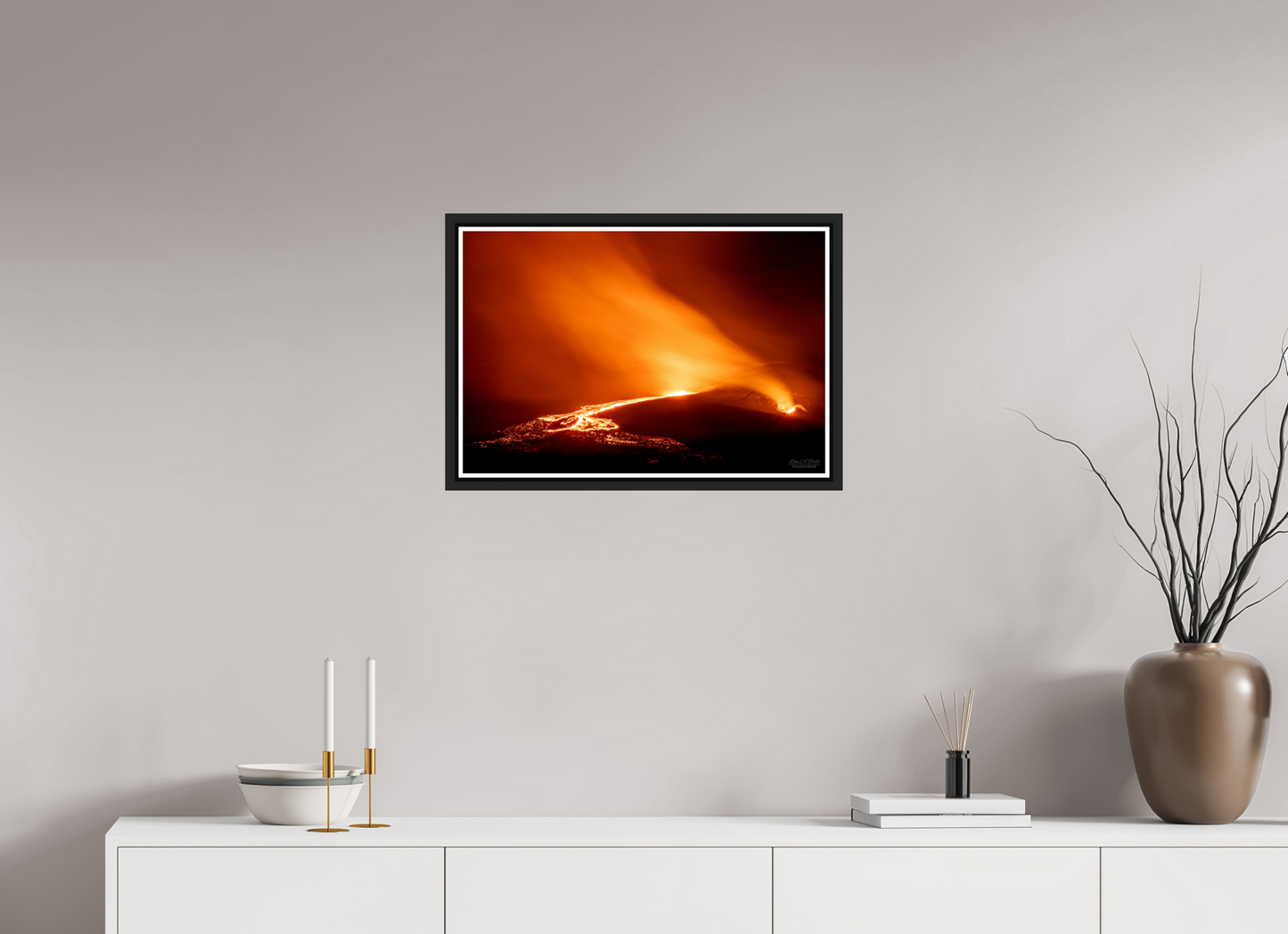 24 x 16″, Black Matte Floater Frame with Acrylic Glass Kīlauea Nights