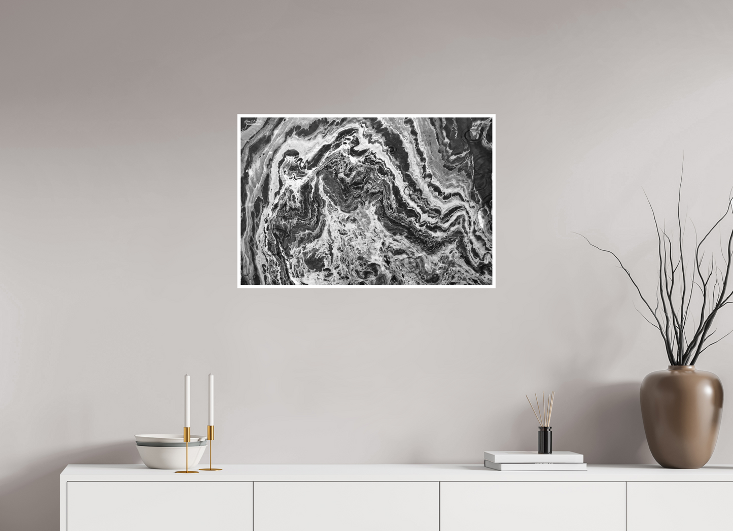30 x 20″, Print with Matte Lamination Liquid Marble