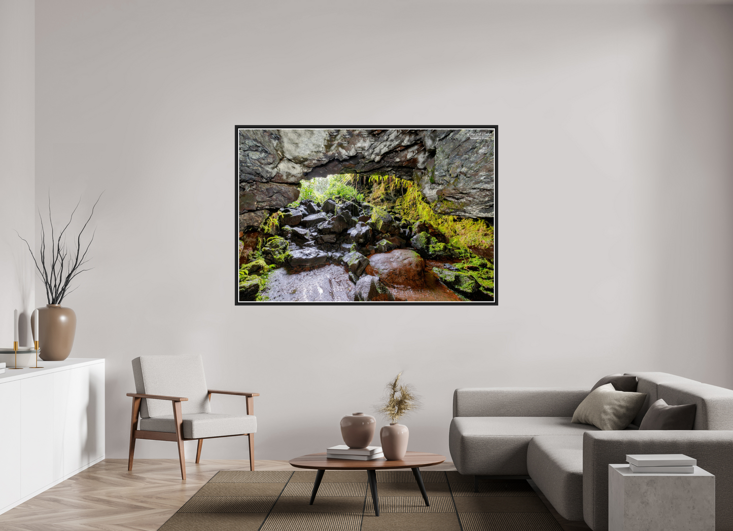69.7 x 47″, Black Matte Floater Frame with Acrylic Glass Threshold of Adventure