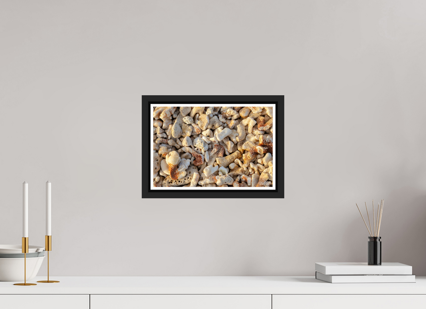 12 x 8″, Black Matte Floater Frame with Acrylic Glass (06A) South Point Beach