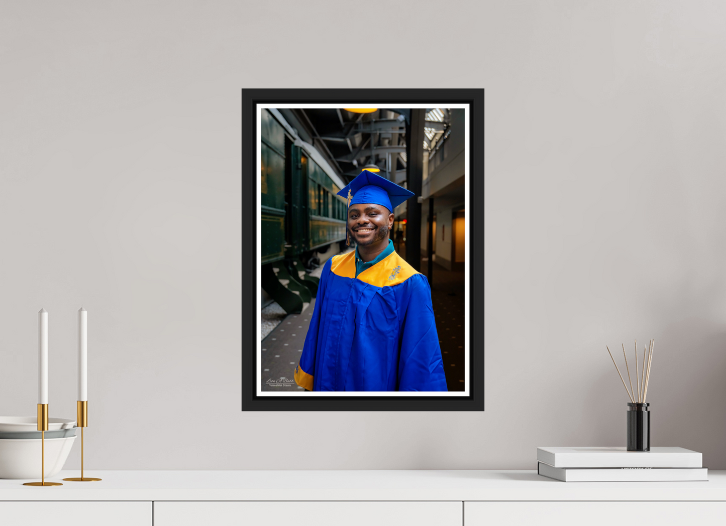 12 x 16.8″, Black Matte Floater Frame with Acrylic Glass (15B) Joseph’s High School Graduation
