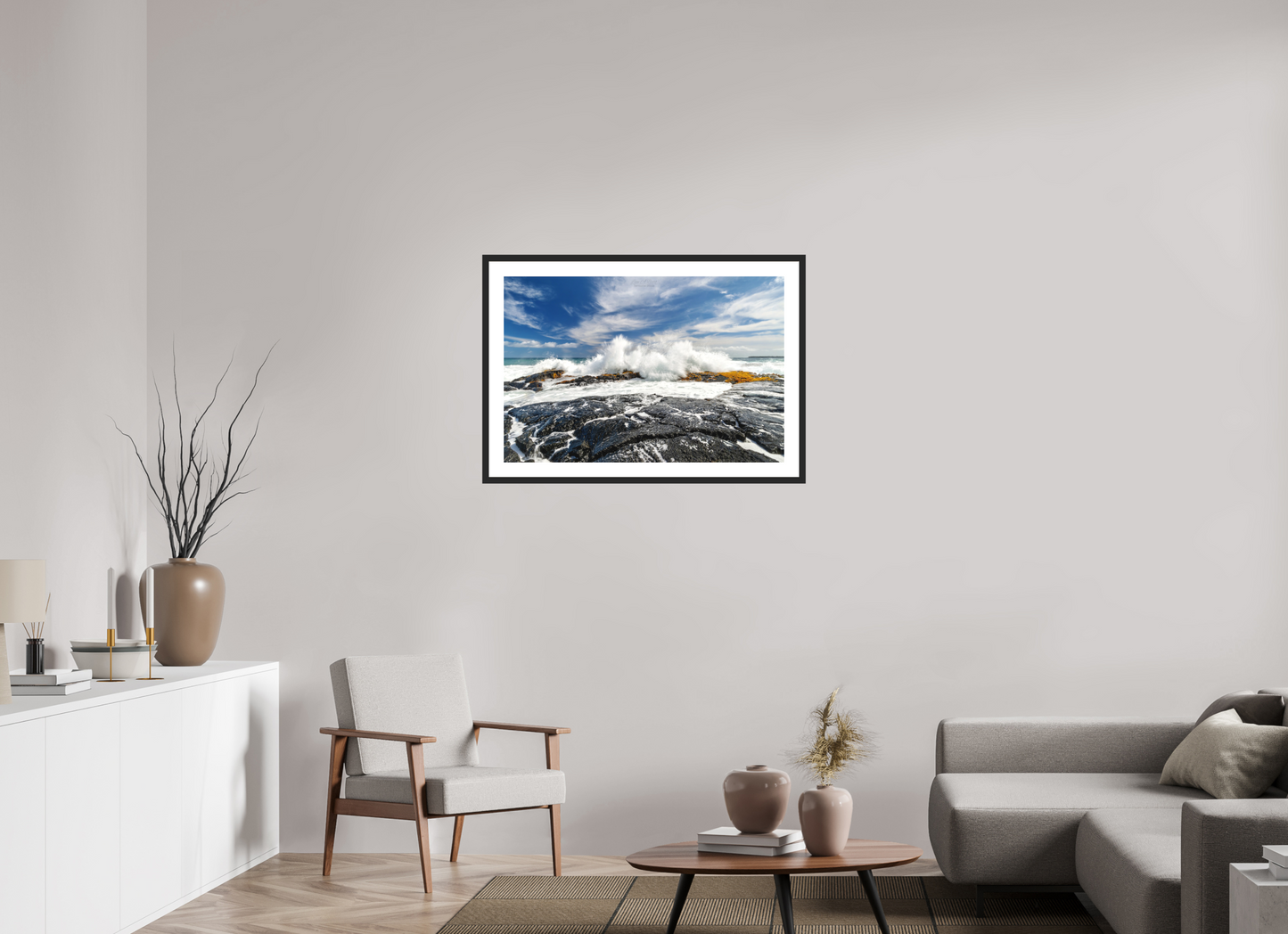 36 x 24″, Classic Black Matte Wood Frame (04D) Impact on the Rocks