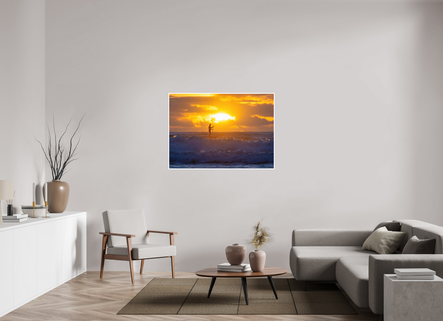 49 x 35″, Photo Print with Matte Lamination (05E) Surfer at Sunrise 2